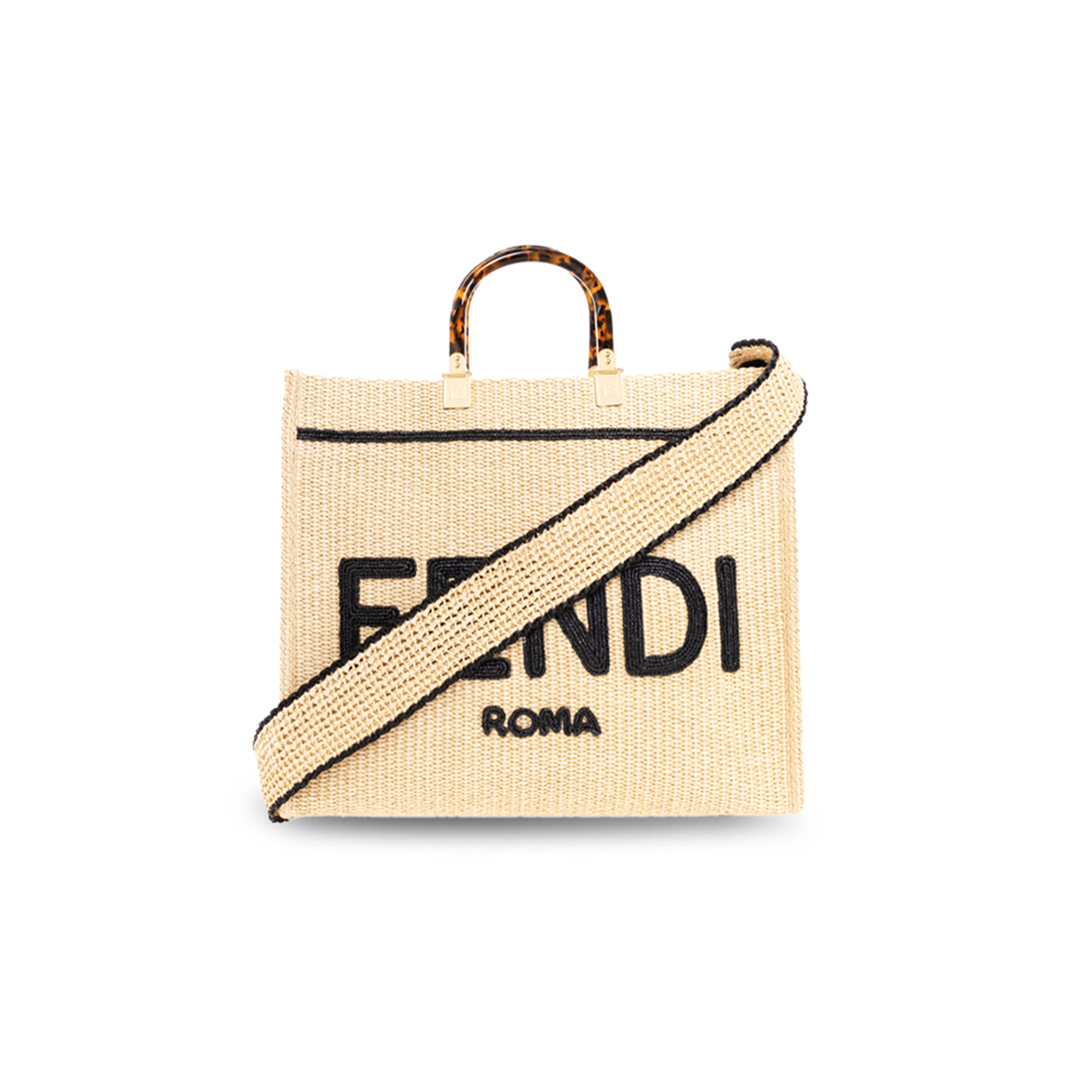 FENDI BEIGE ‘SUNSHINE MEDIUM’ SHOPPER BAG (35*31*17cm) 